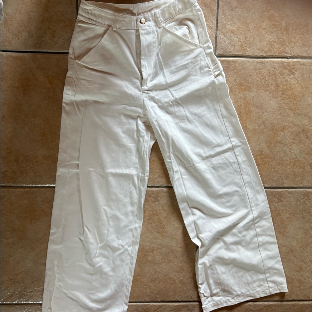 SHEIN White Wide-Leg Pants